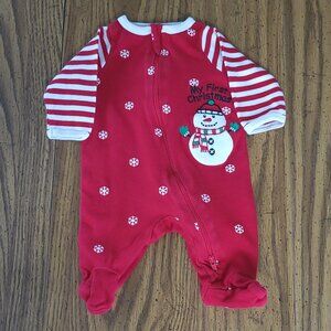 Holiday Time My First Christmas Footed Sleeper Size Newborn